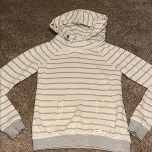 Garage Cream & Light Gray Striped Hoodie Label - XS. B9